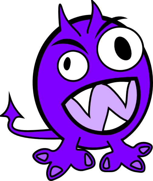 Purple Monster clip art - vector clip art online, royalty free 