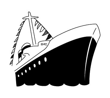 cargo ship clip art black and white