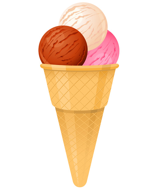 Colored Ice cream vector - Vector Food free download