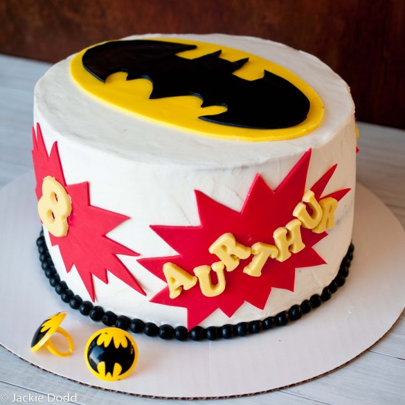 Coolest Homemade Batman Symbol Cake and Superhero Cupcakes