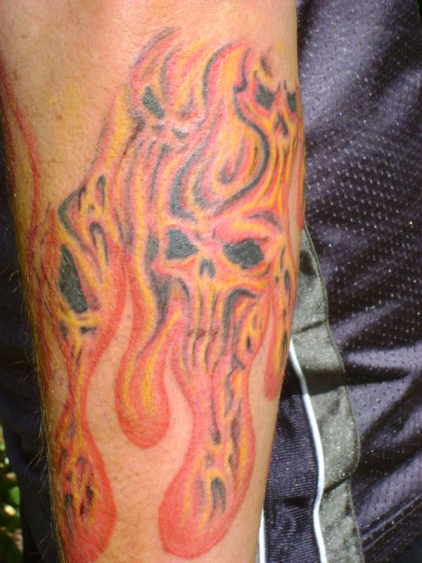 Old School Flames Tattoo Design – Tattoos Wizard Designs