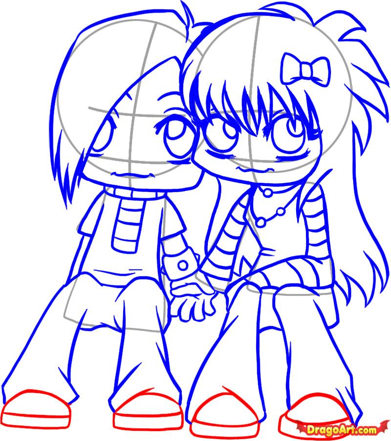 Anime Couple Drawing Image  Drawing Skill