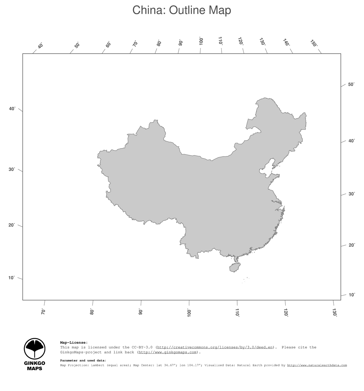 Map China GinkgoMaps continent: Asia region: China