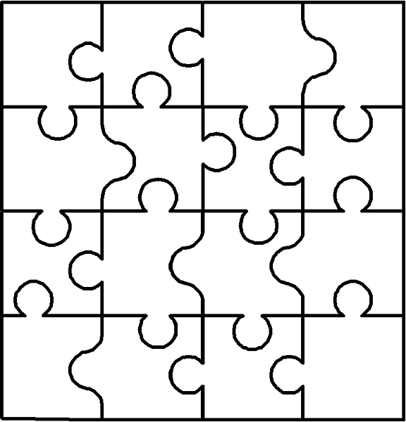blank puzzle coloring page - Clip Art Library