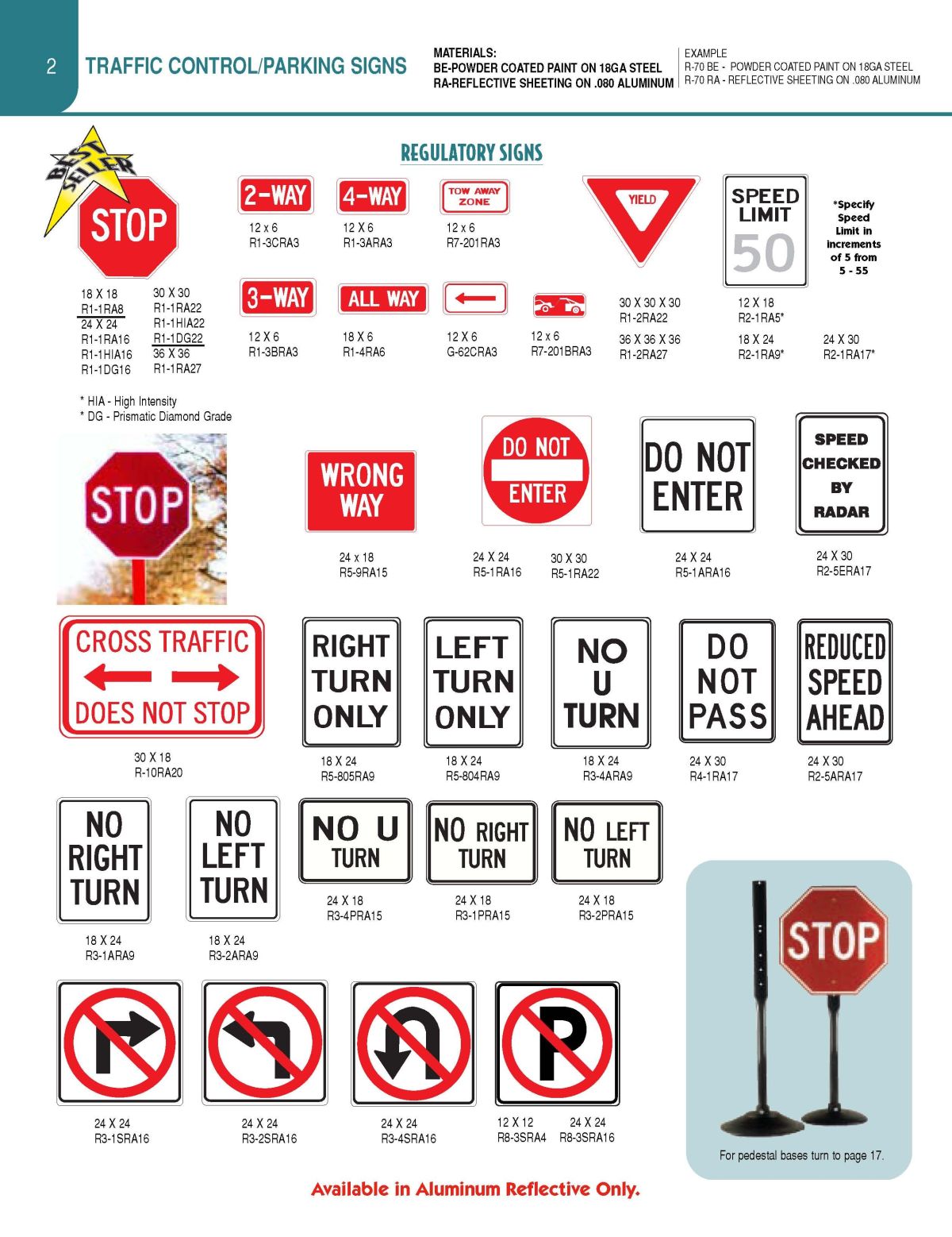 Standard Traffic Signs Mutcd Compliant Traffic Safety Corp - Reverasite