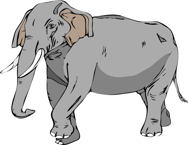 Black And White Elephant clip art - vector clip art online 