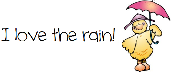 I Love the Rain - Cute Chick in Umbrella Illustration