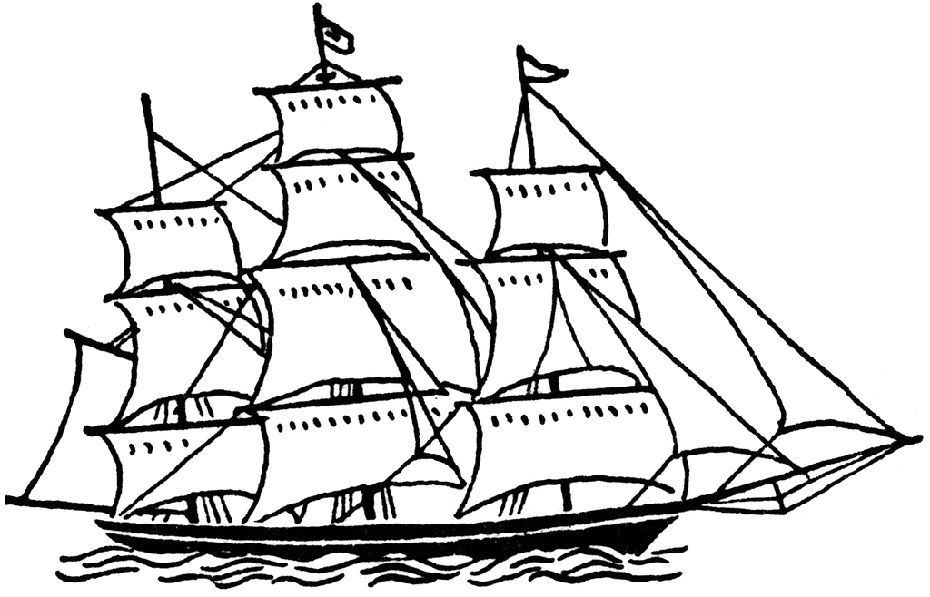 Large Ship with Sails | ClipArt ETC