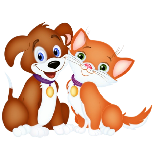 free dog and cat together clipart