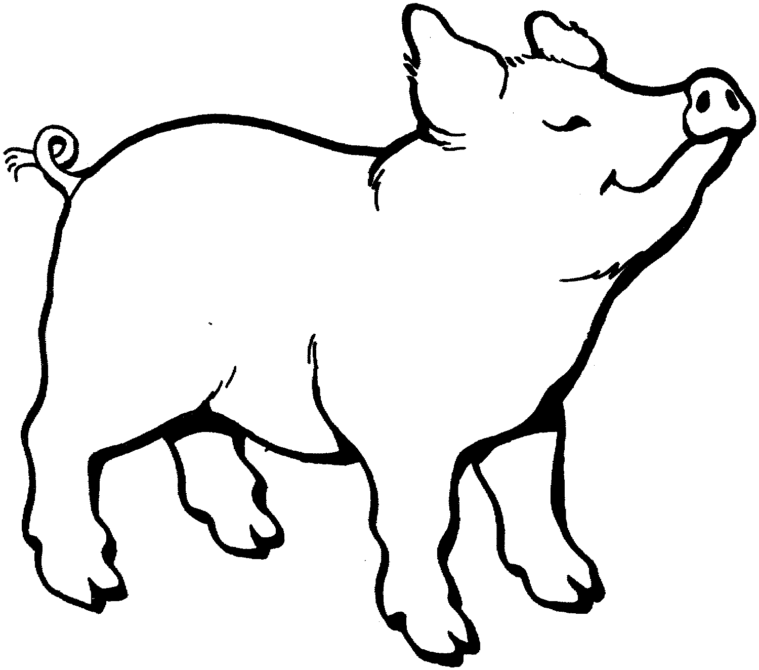 Pig Smells Something Coloring Online | Super Coloring - ClipArt 