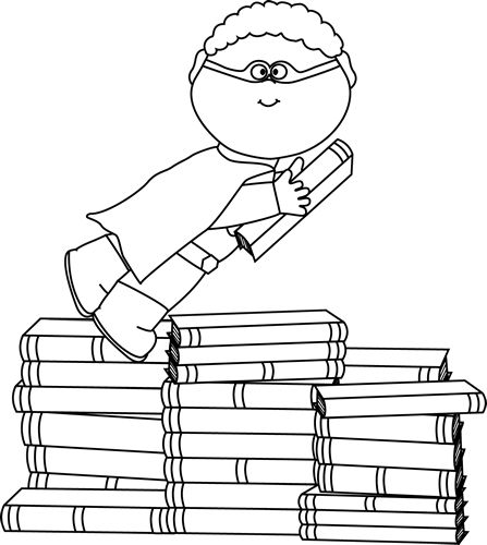 Black and White Boy Superhero Flying Around Books | Libraries and 