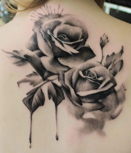 Rose tattoo black white for men Beautiful design idea for Men and 