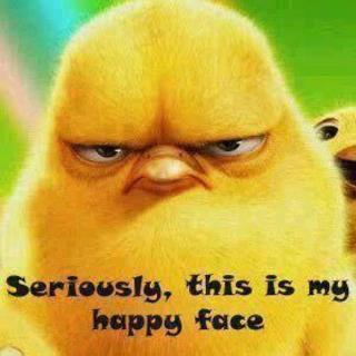 Angry Chick Meme - “Seriously, This Is My Happy Face” GIF & Image