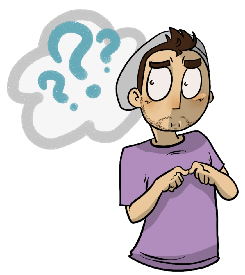 Confused Student Cartoon Png : Green nose turquoise, nose, purple ...