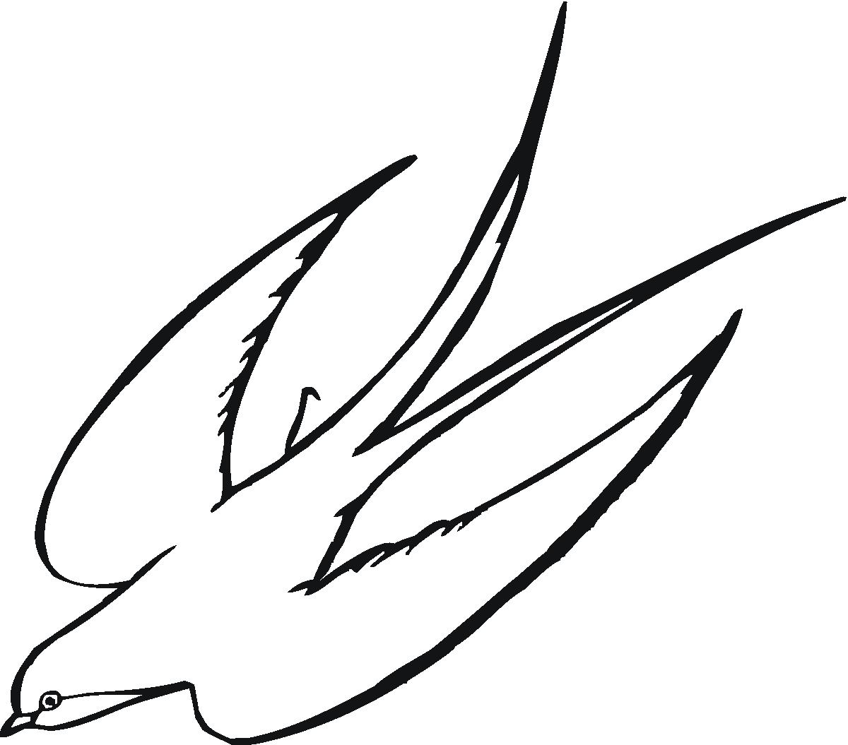 Flying Bird Drawing - clip-art vector illustration Stock Vector | Adobe  Stock