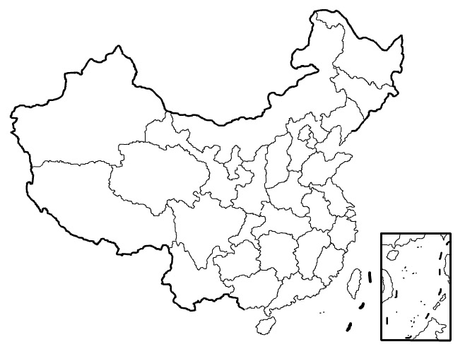 China Blank Map, Blank Map of China