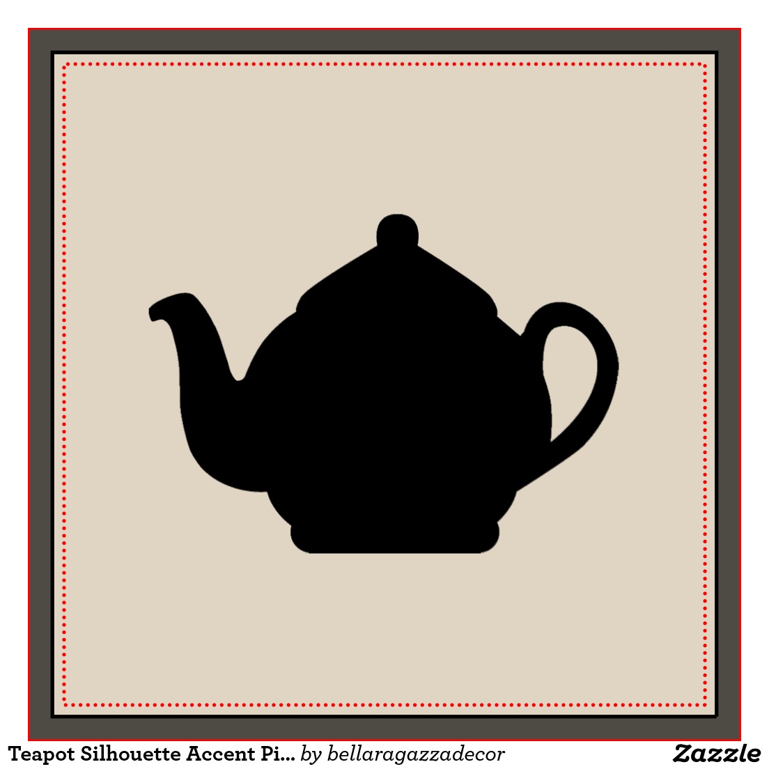 Teapot Silhouette Accent Pillow | Zazzle
