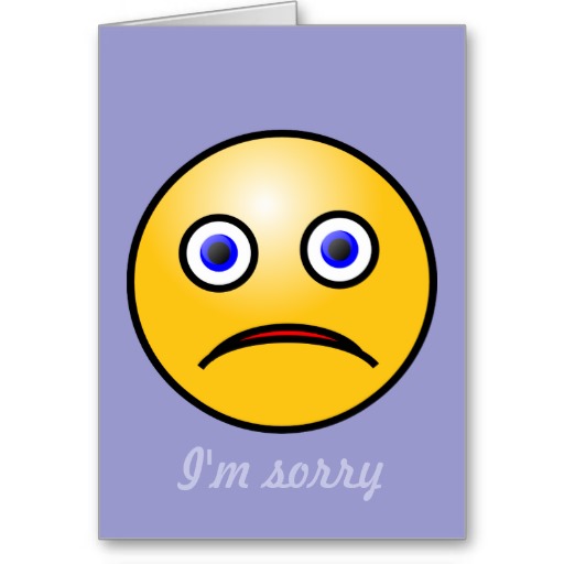 Emoticon sad face sorry card | Zazzle - Clip Art Library