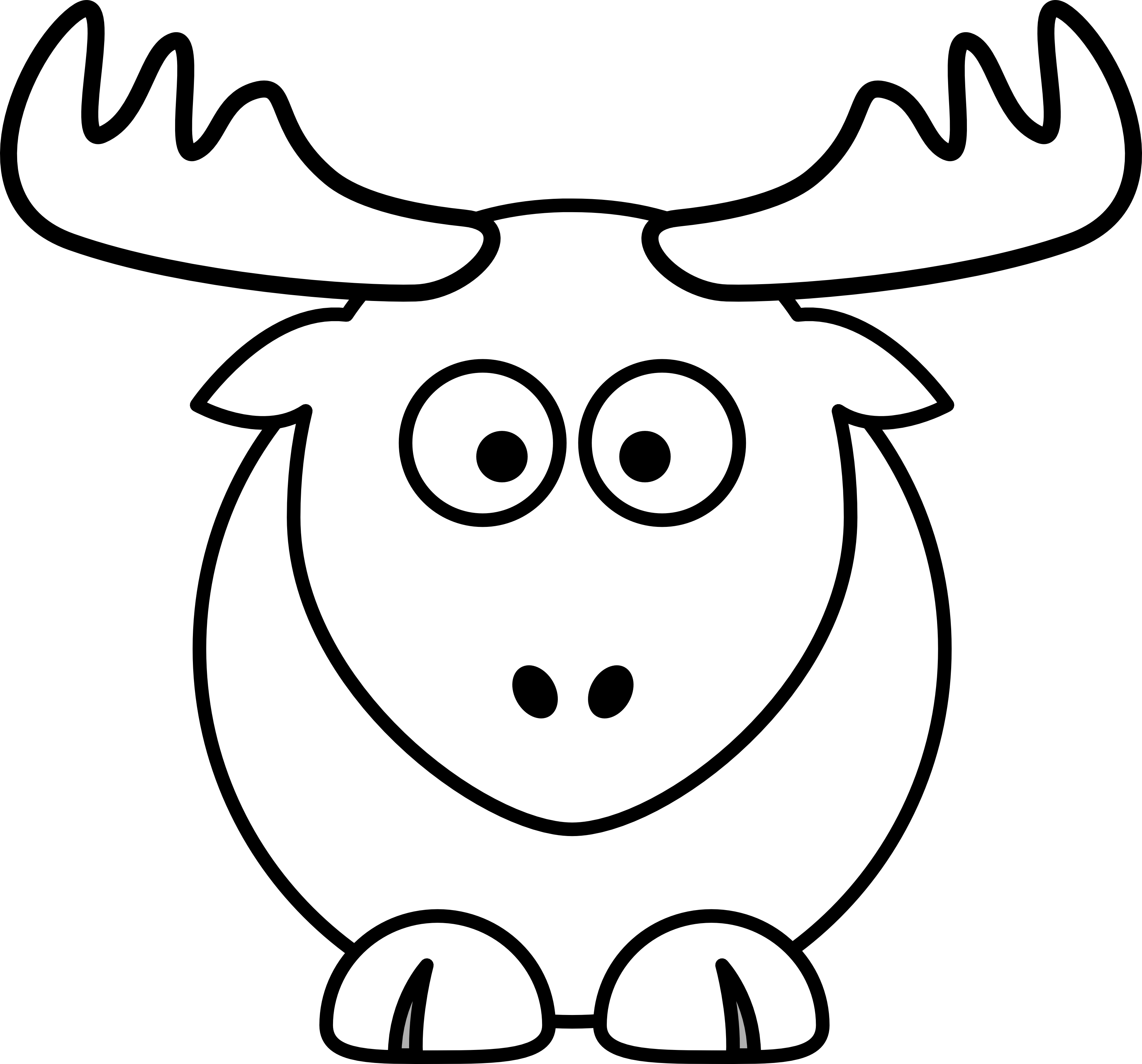 black-and-white-cartoon-animals-clip-art-library