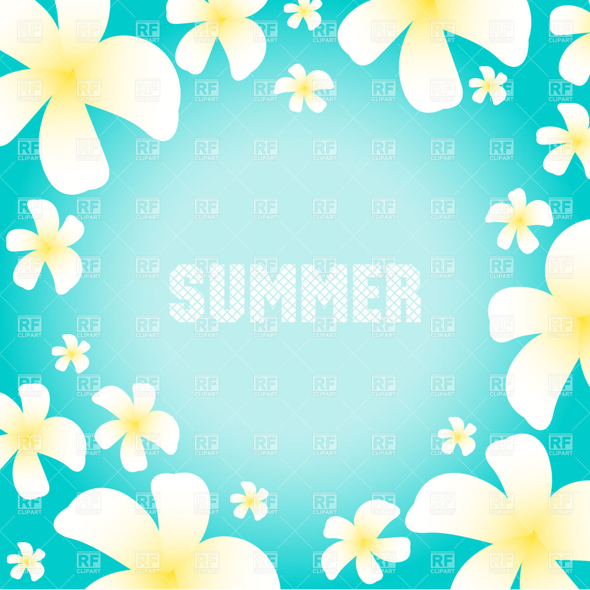 Blue summer background with frangipani flowers, Business, Finance 