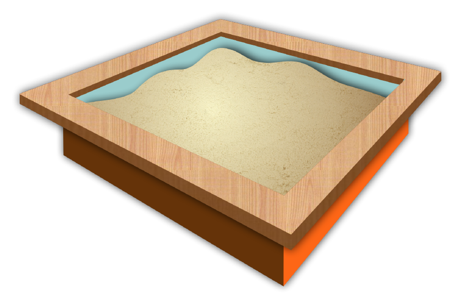 Modern Wooden Sandbox with Integrated Water Play Feature