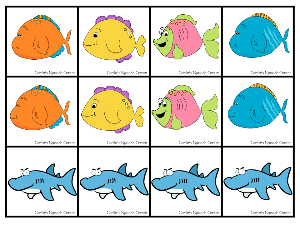 Free Printable Fish Flashcards for Speech Therapy Activities