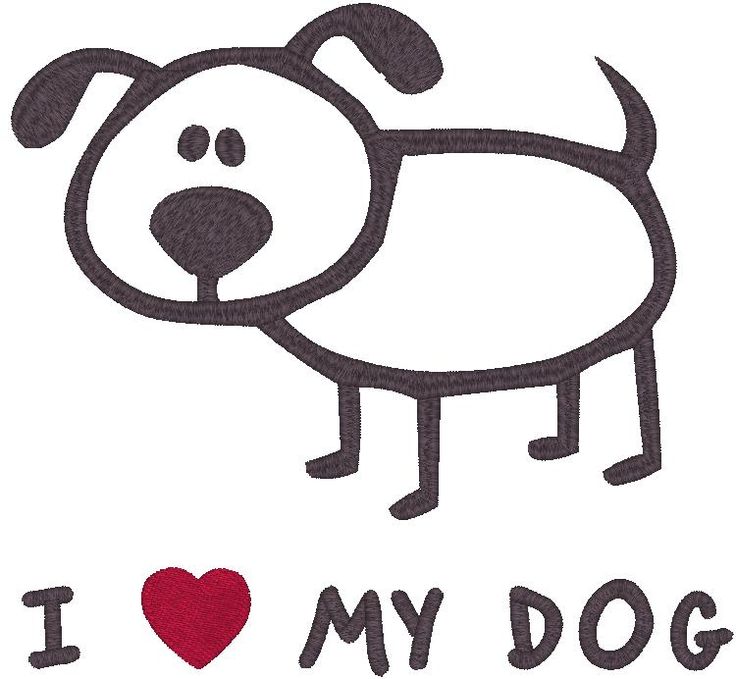 I Love My Dog - Cute Embroidery Design for Pet Lovers