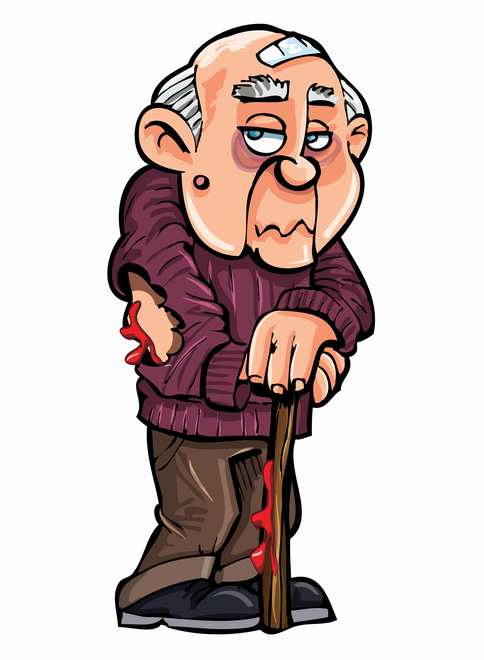 sick old man cartoon - Clip Art Library