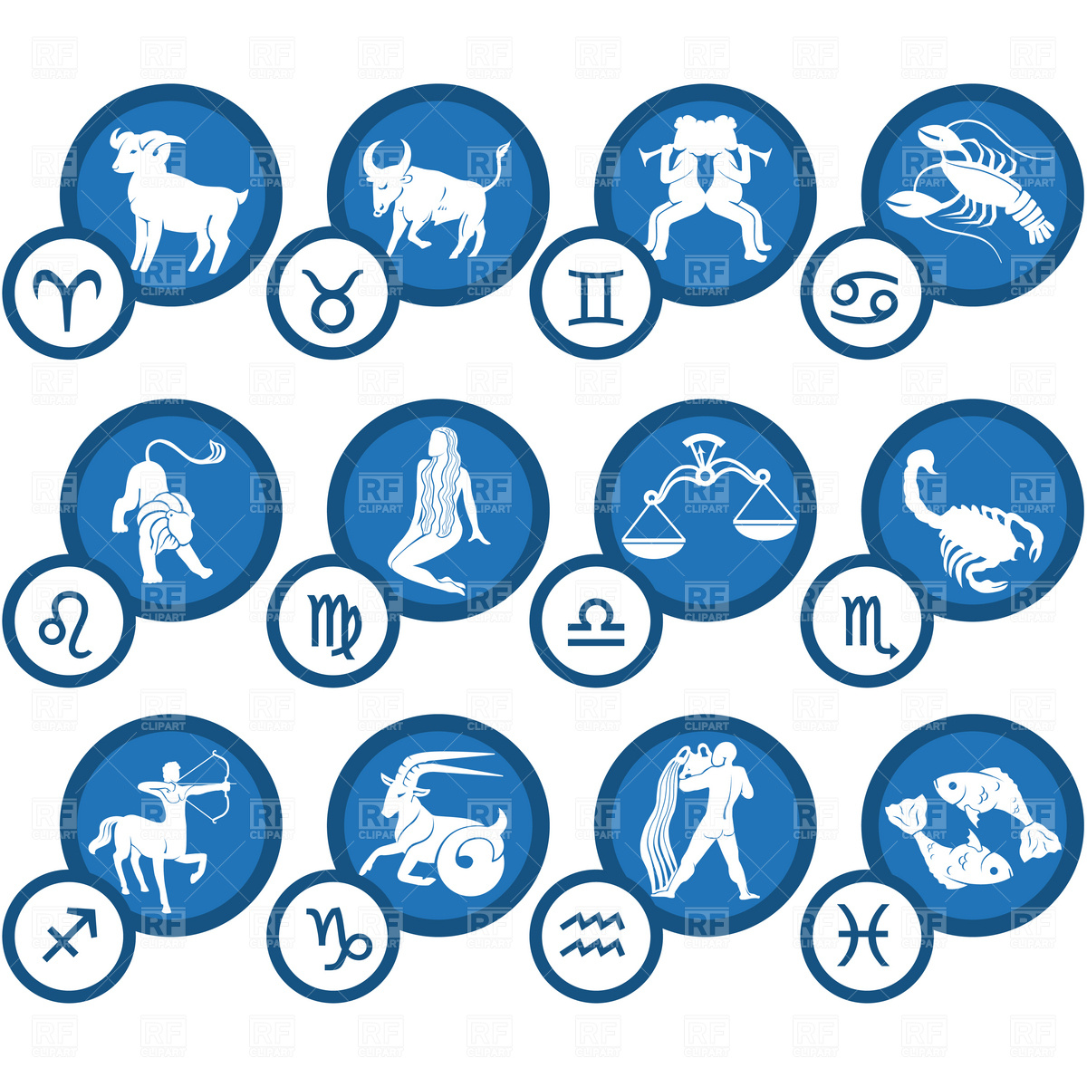Zodiac Symbols And Signs Royalty Free Vector Image - Reverasite