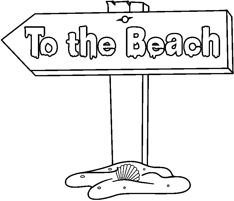 beach clipart black and white - Clip Art Library