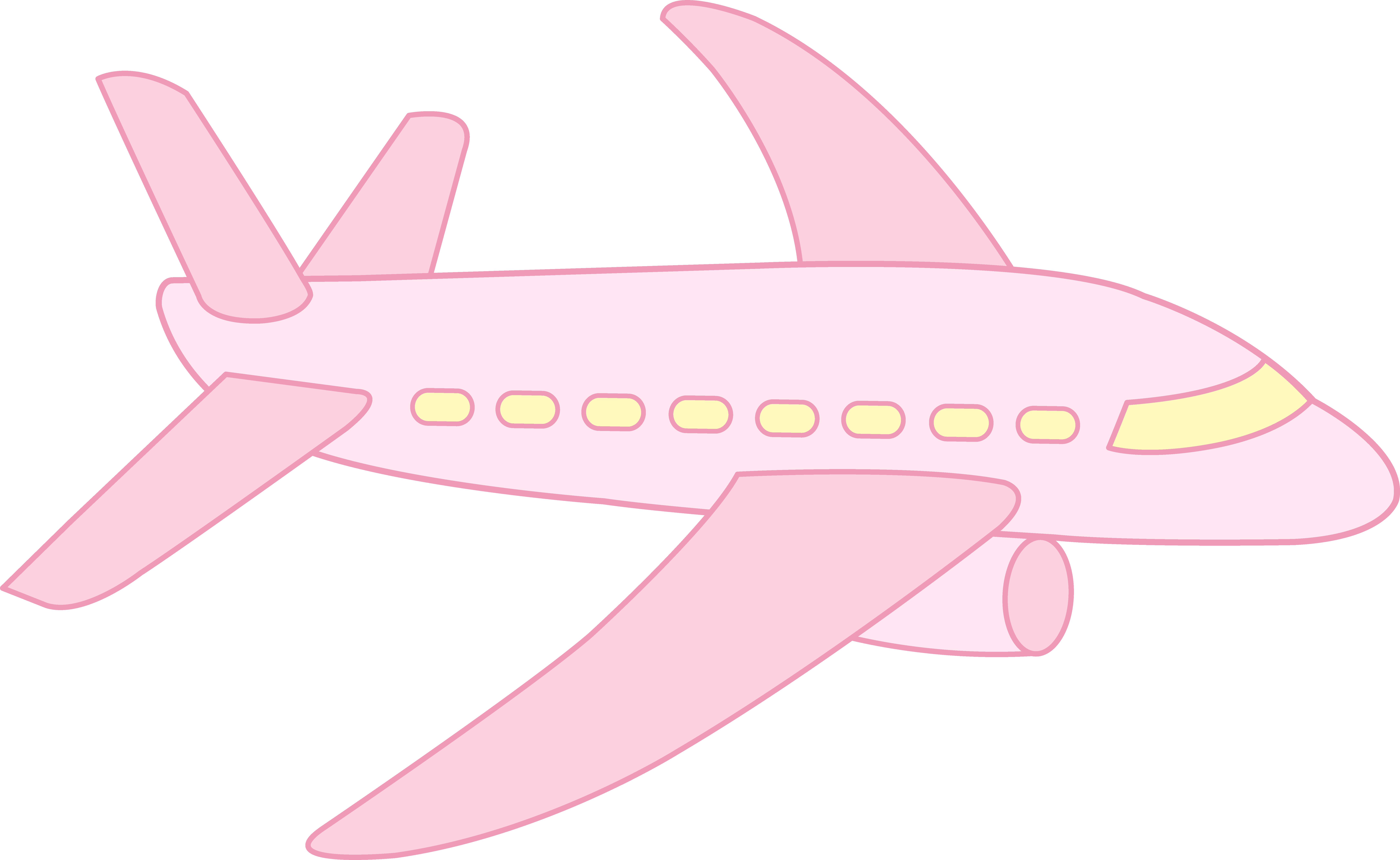 Cartoon image of an aircraft with four engines  Free SVG