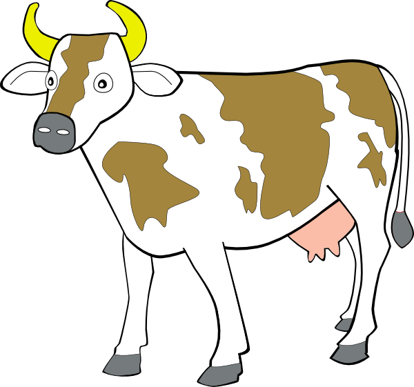 Friendly Dairy Cow Illustration for Educational & Farm-Themed Content