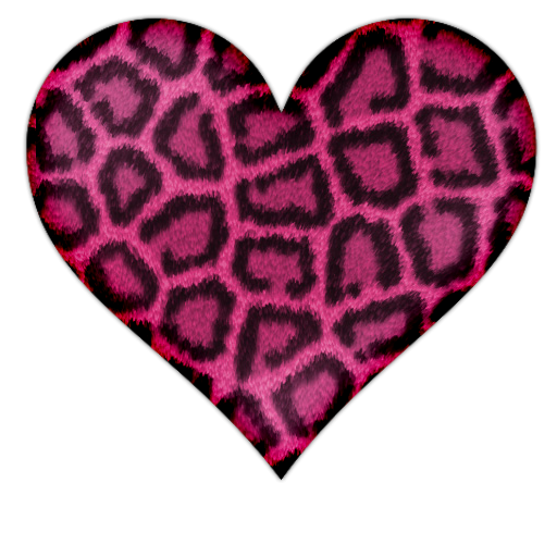 Pink Heart With Leopard Print Icon, PNG ClipArt Image