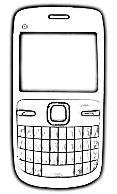cell phone clip art black and white