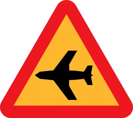 Aircraft Overhead Warning Sign - Road Safety Symbol