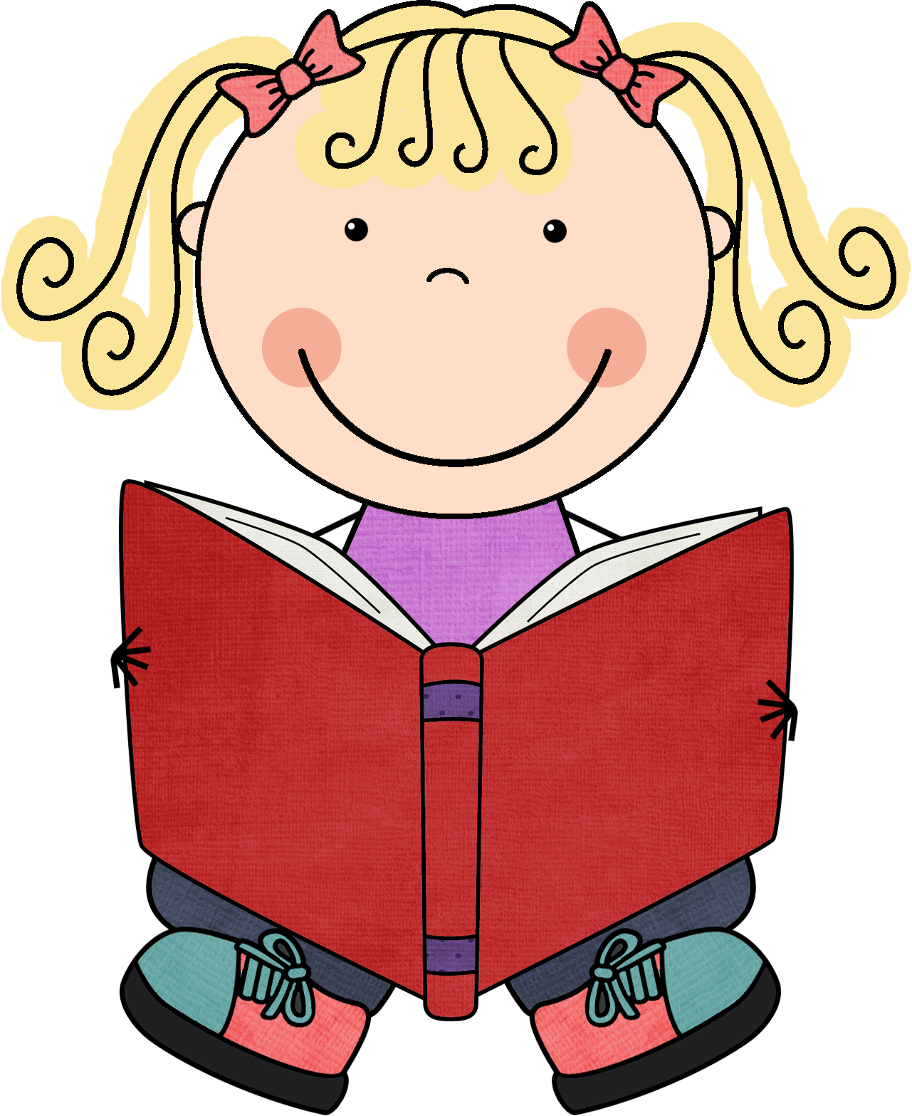 kid reading book clipart - Clip Art Library