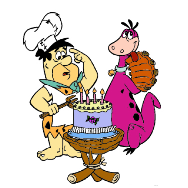Flintstones Birthday Cake Scene - Classic Cartoon Celebration