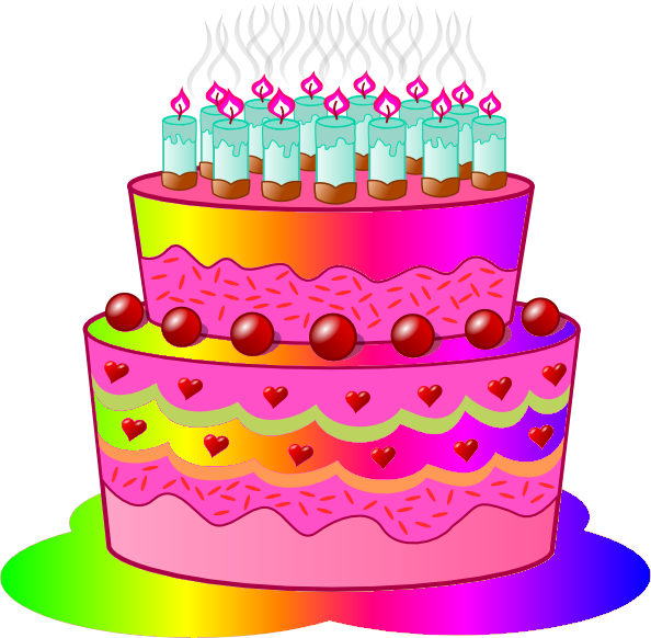 Birthday Cake C image - vector clip art online, royalty free 