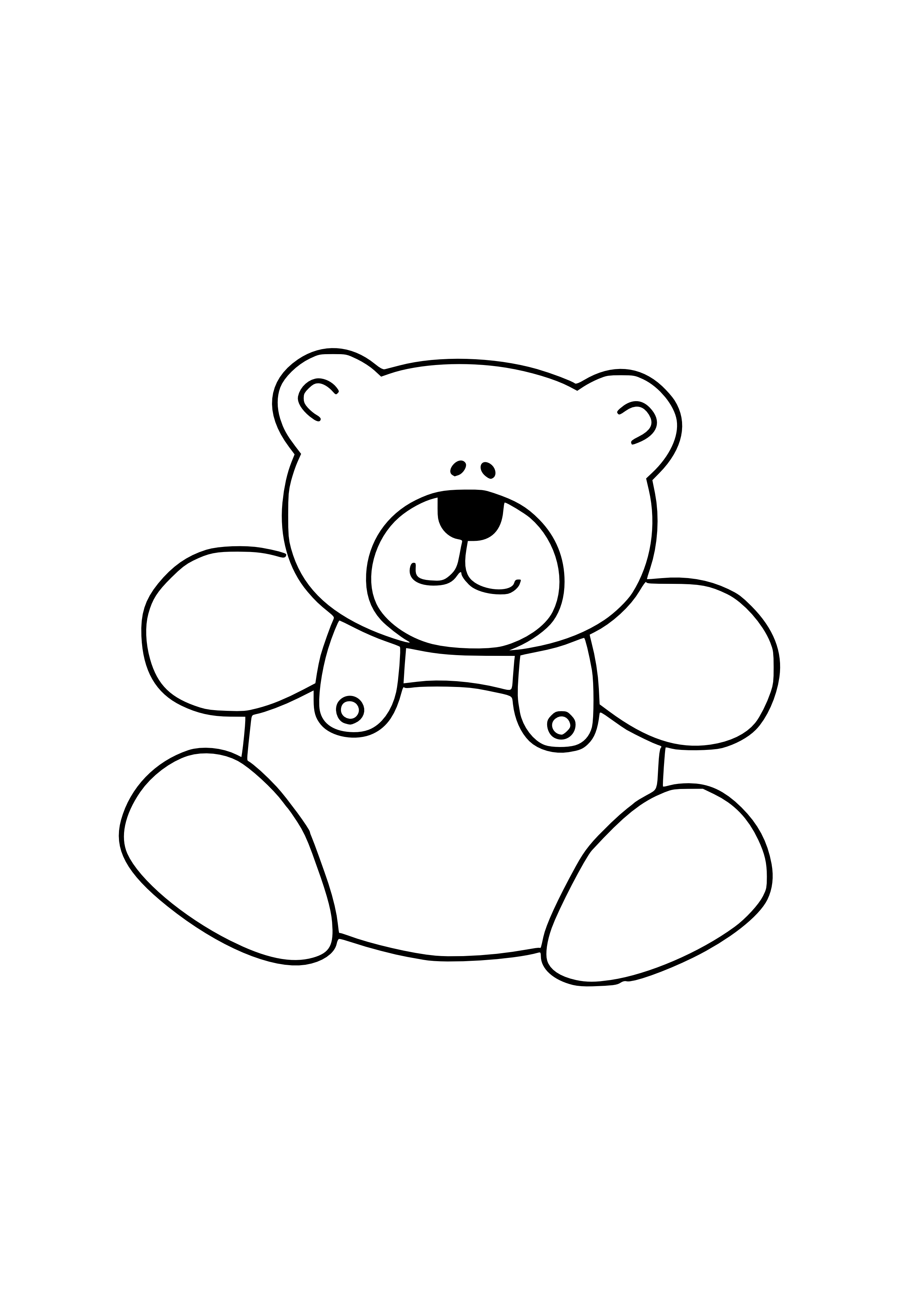 Teddy Bear Outline Free - Clipart library