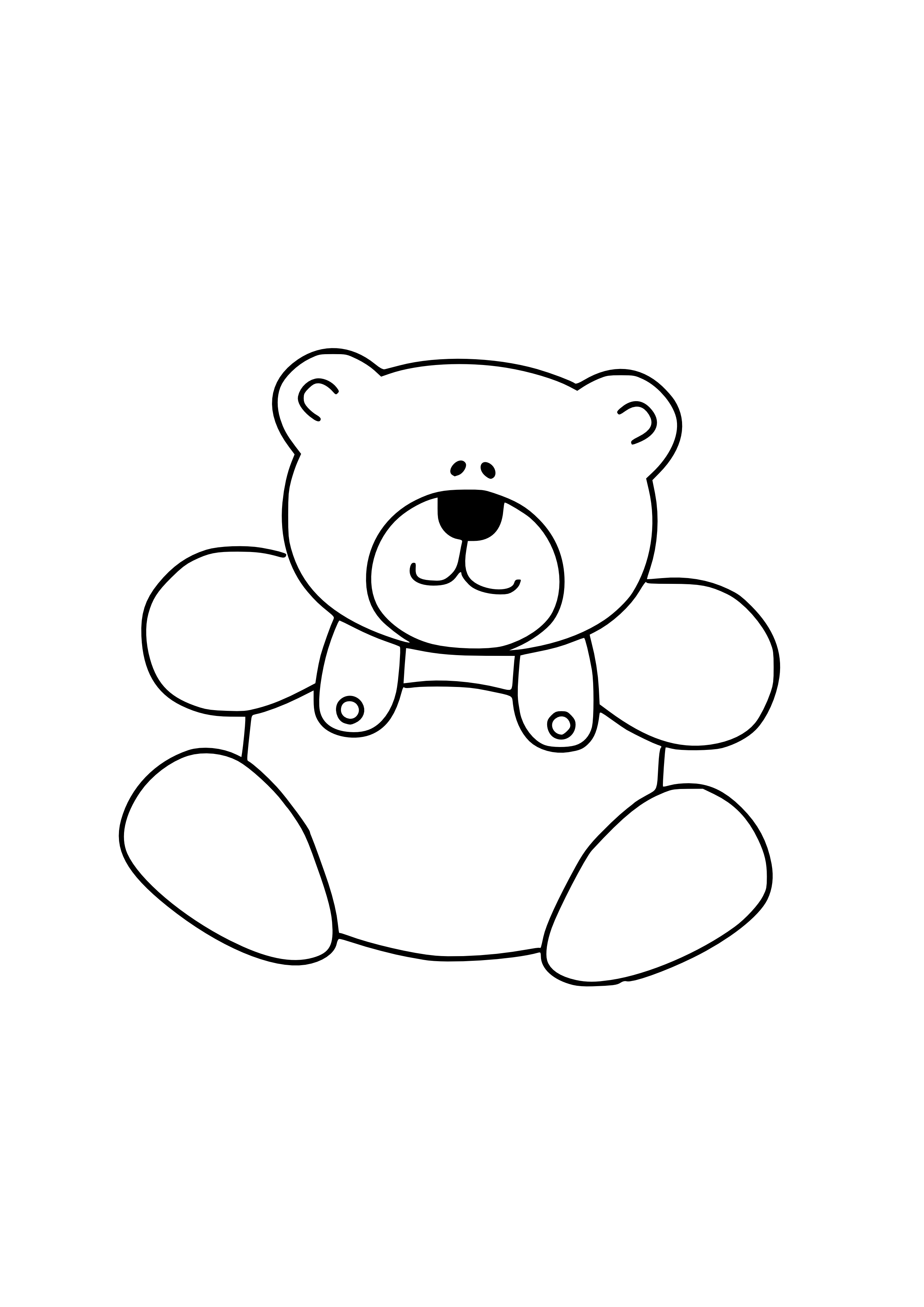 Teddy Bear Outline Printable