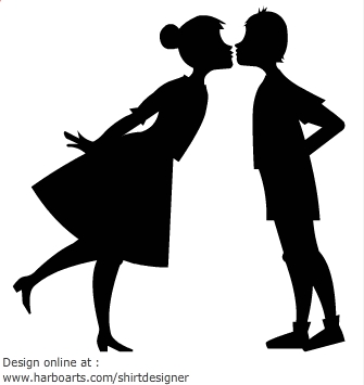 Girl and Boy kissing Silhouette ? Vector Graphic | Online Design 