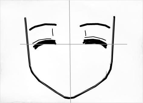Happy anime face manga style closed eyes Vector Image