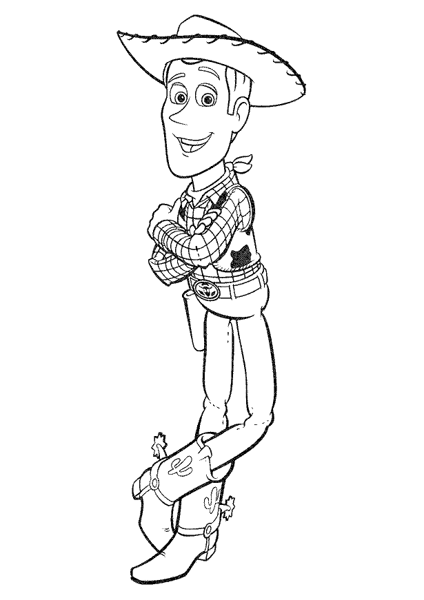 Woody Coloring Page - Printable Toy Story Character Outline