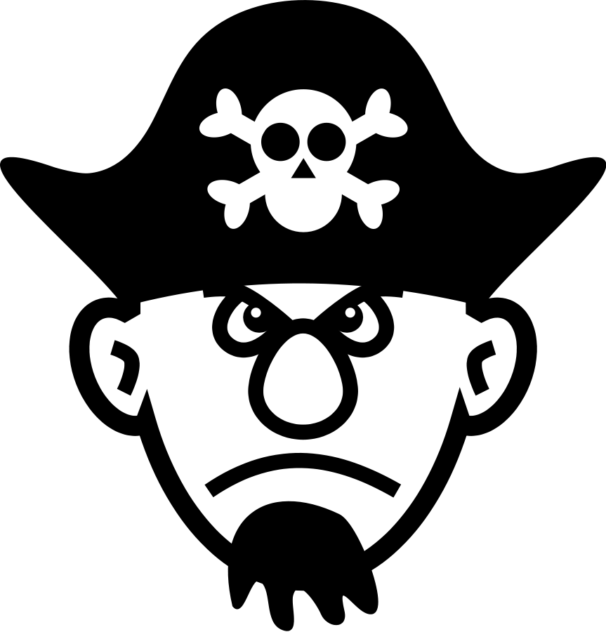 Angry young pirate medium 600pixel clipart, vector clip art 
