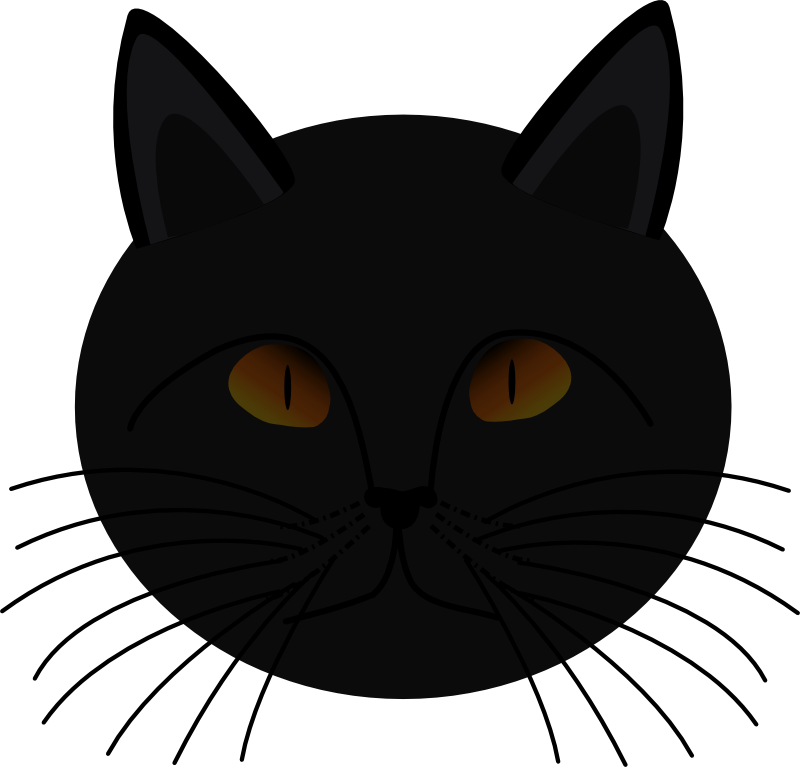 Clipart - Black Cat Face