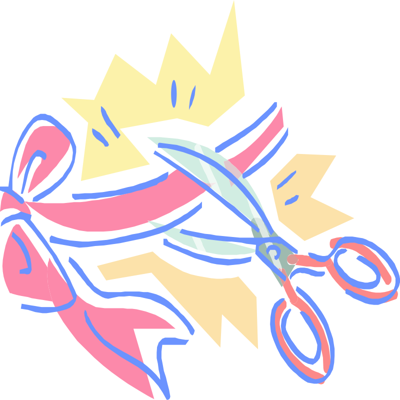 Grand Opening Celebration - Ribbon Cutting with Crown Symbol