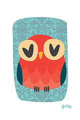 Cute Red Owl Illustration - Whimsical Animal Art for Kids & Decor