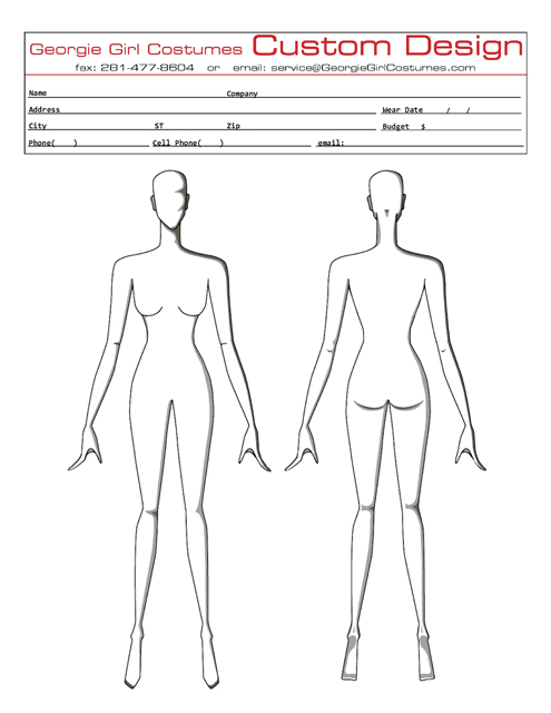 female human body diagram blank