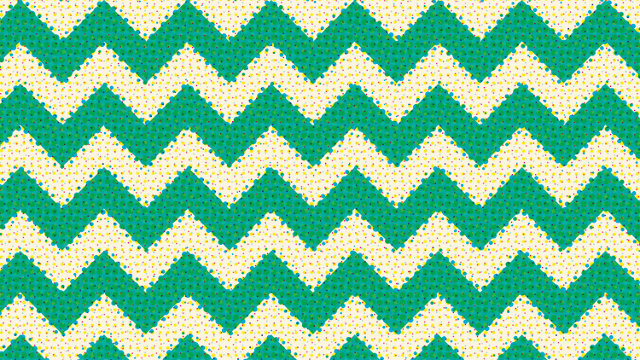 Chevron Pattern Background - Pixelated Green & Cream Design
