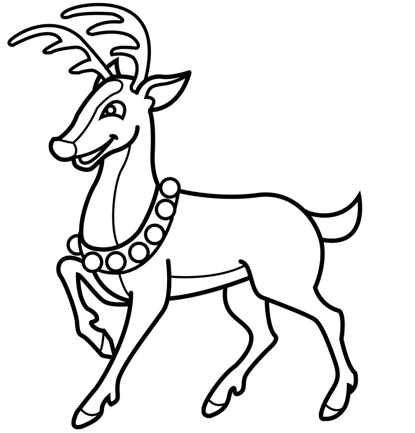 Printable Reindeer Coloring Page for Kids - Festive Holiday Activity